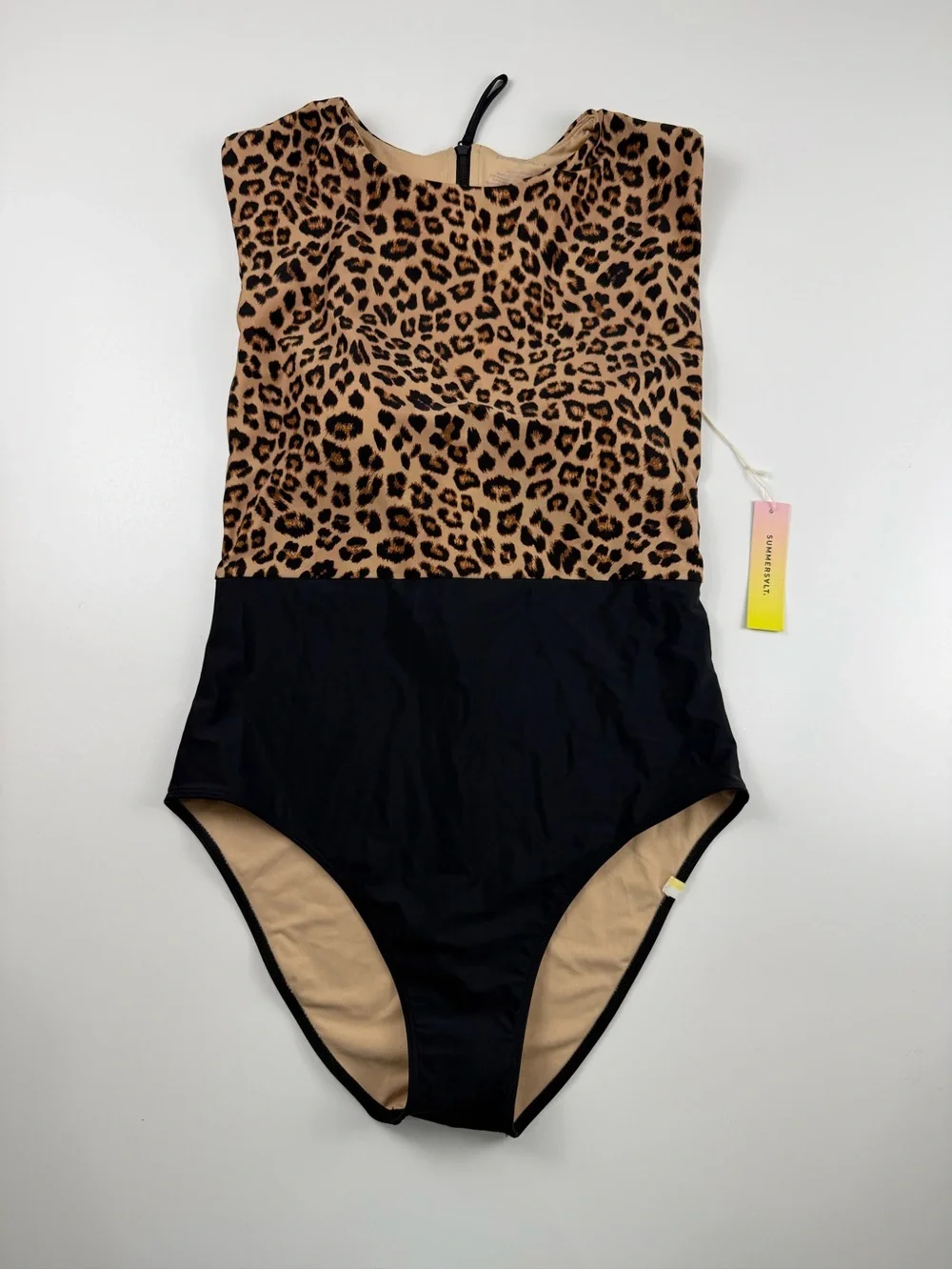 Summersalt Swimsuit The Surf Sea Leopard Black One Piece Size 10 NWT